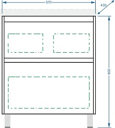 Stella Polare Тумба под раковину Рене 60 дуб вотан/серый – фотография-7